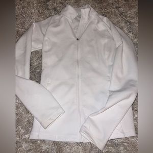 White athletic zip up